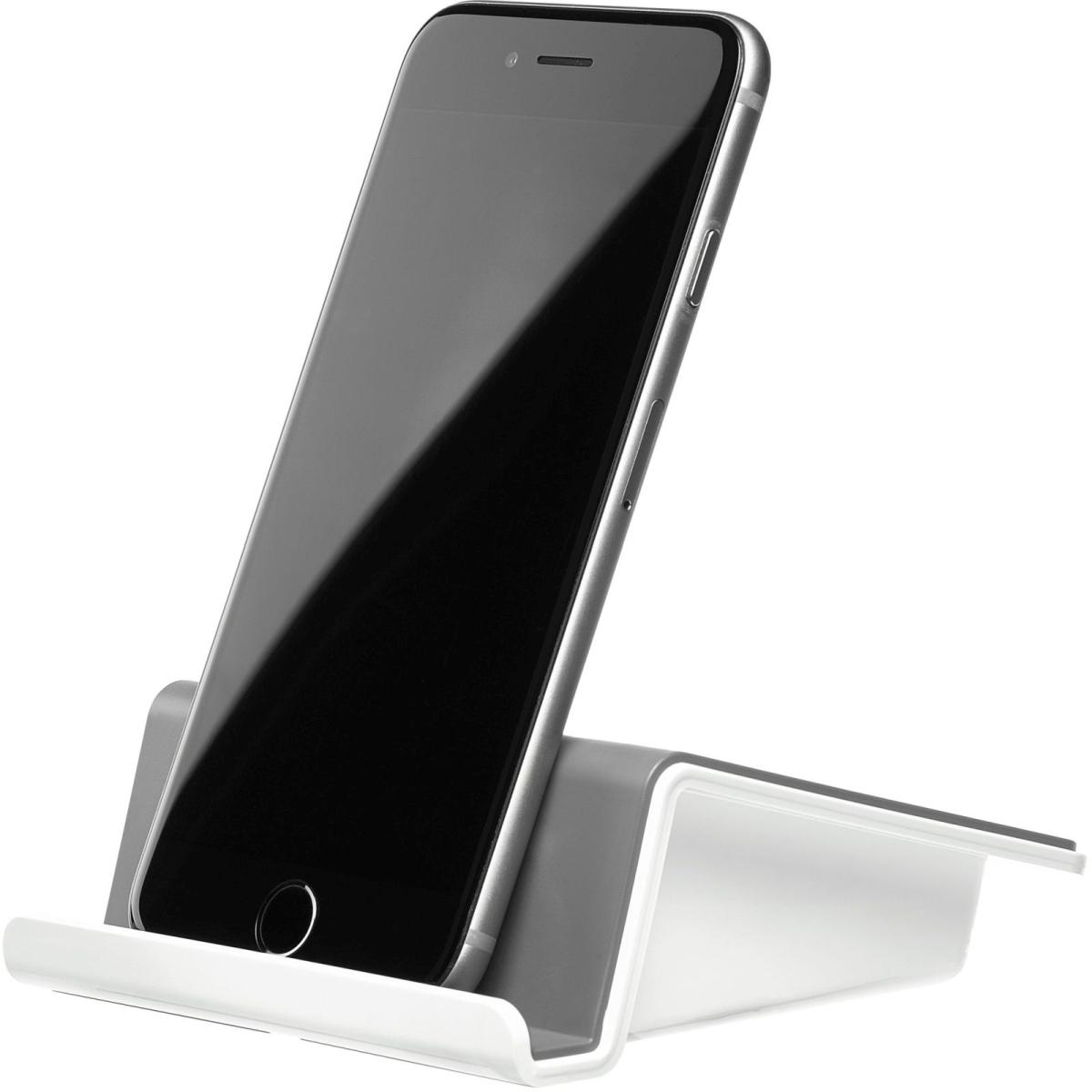 Han Tabletständer UP Tablet Stand mit Soft-Grip Oberfläche und Kabelhalterung dunkelgrau-weiss, Tablet Halterung, Grau