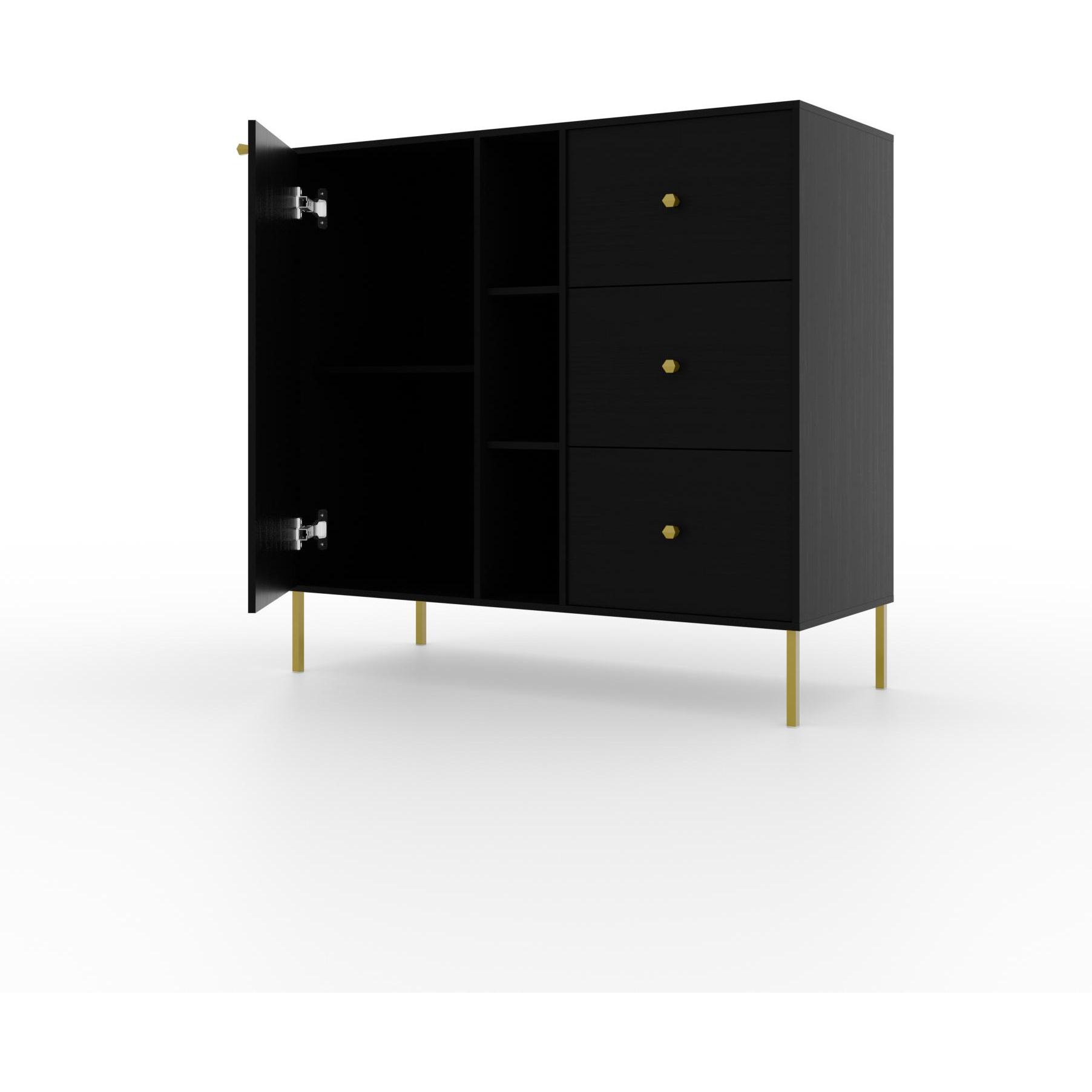 ADRK Furniture, Kommode + Sideboard, Tili 1D 3S 3P Kommode (100.5 x 41 x 95 cm)