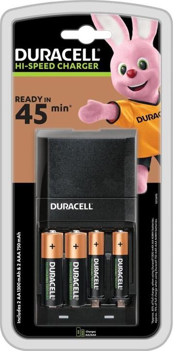 Produktbild Duracell Ladegerät für CEF27 + Batterien, 4-tlg (4 Stk., AAA, AA, 1300 mAh, Akku)