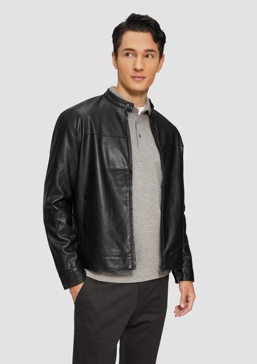 Produktbild S.Oliver Indoor-Jacke Jacke aus Lederimitat mit Stehkragen (XL)