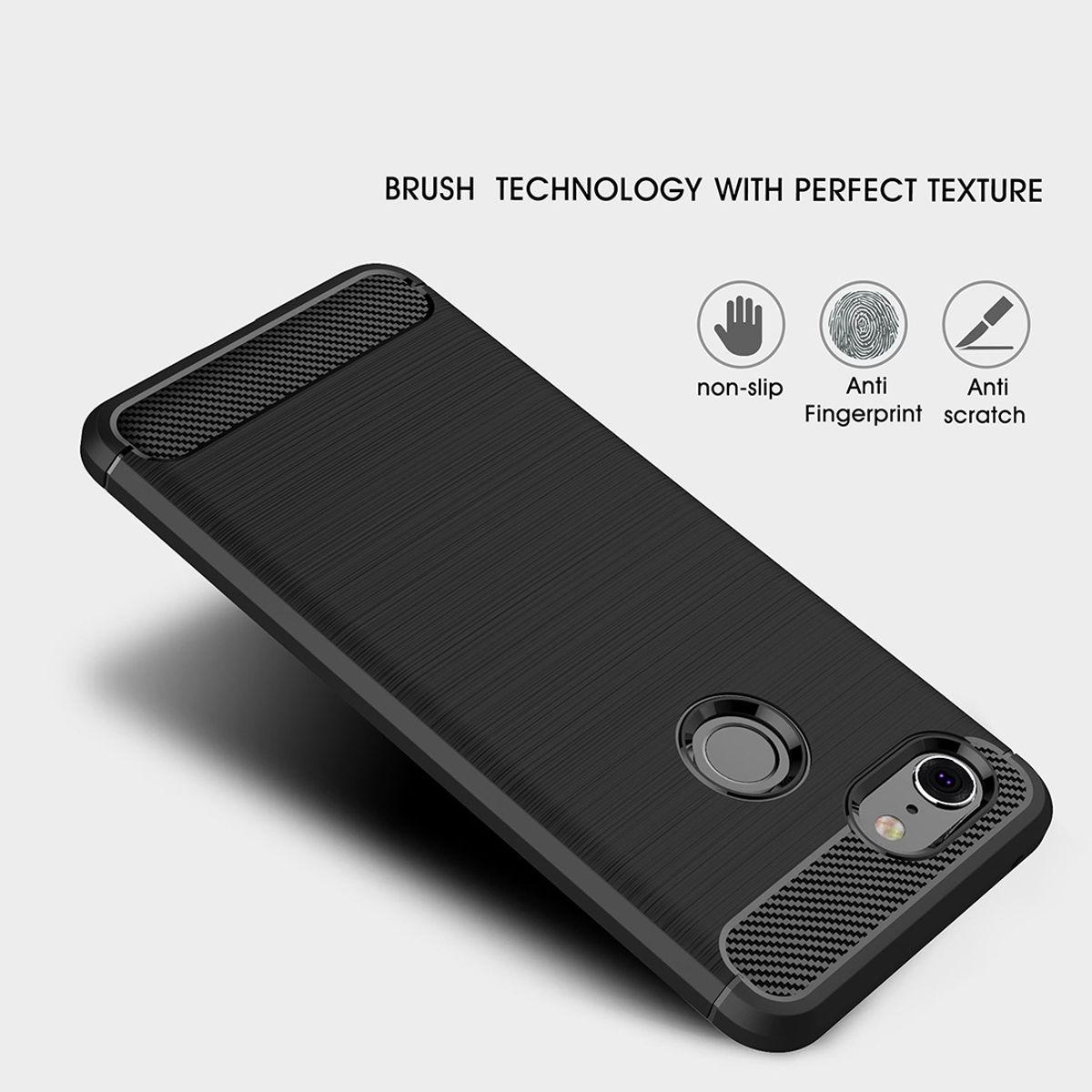 Thumbnail - König Design Google Pixel 3 Case Carbon Fiber Optik Brushed Schutz Hülle Bumper Cover Blau (Google Pixel 3), Smartphone ...