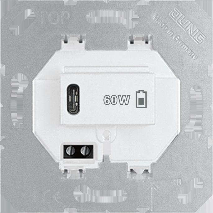 Produktbild JUNG JG USB PD60 C WW USBPD60CWW USB-Lad (60 W, 1 Port)