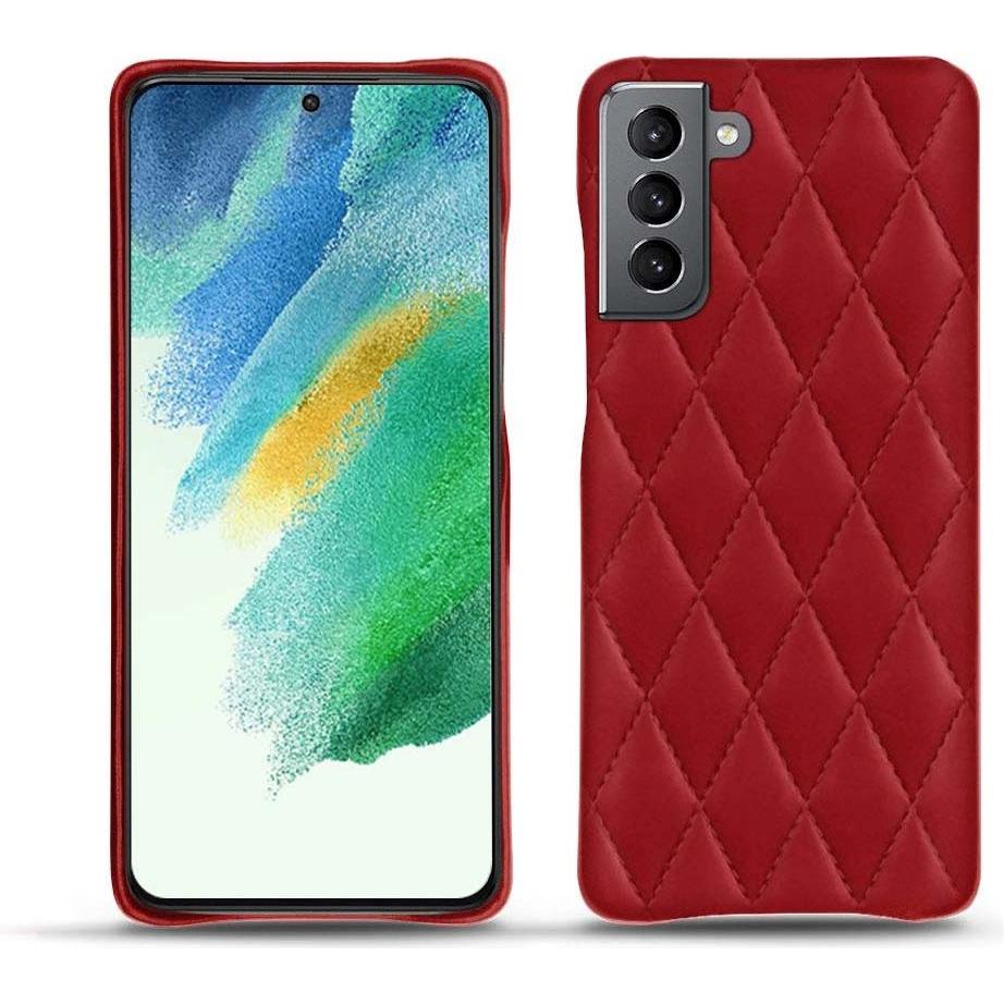 Noreve Lederschutzhülle Samsung Galaxy S21 FE (Samsung Galaxy S21 FE), Smartphone Hülle, Rot