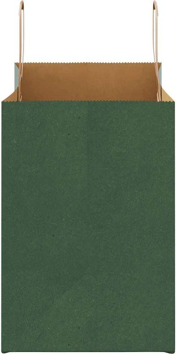 Produktbild VidaXL Kraftpapiertüten 250 Stk. mit Henkel Grün 32x17x25 cm Papiertüte (Geschenktüte, 250 x)