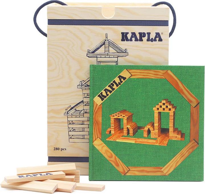 Actual product image Kapla - Blank - Constructiespeelgoed - Groen Voorbeeldboek - 280 Plankjes
