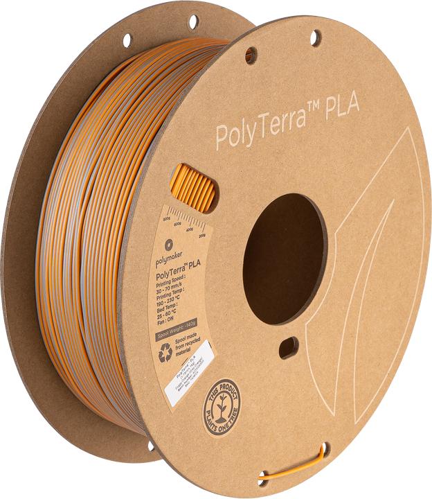 Actual product image Poly Polyterra PLA Dual (PLA, 1.75 mm, 1000 g, Orange)