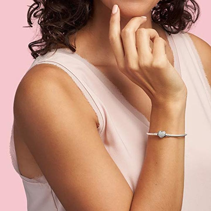 Produktbild Pandora Armband mit Herzverschluss (18 cm, Silber)
