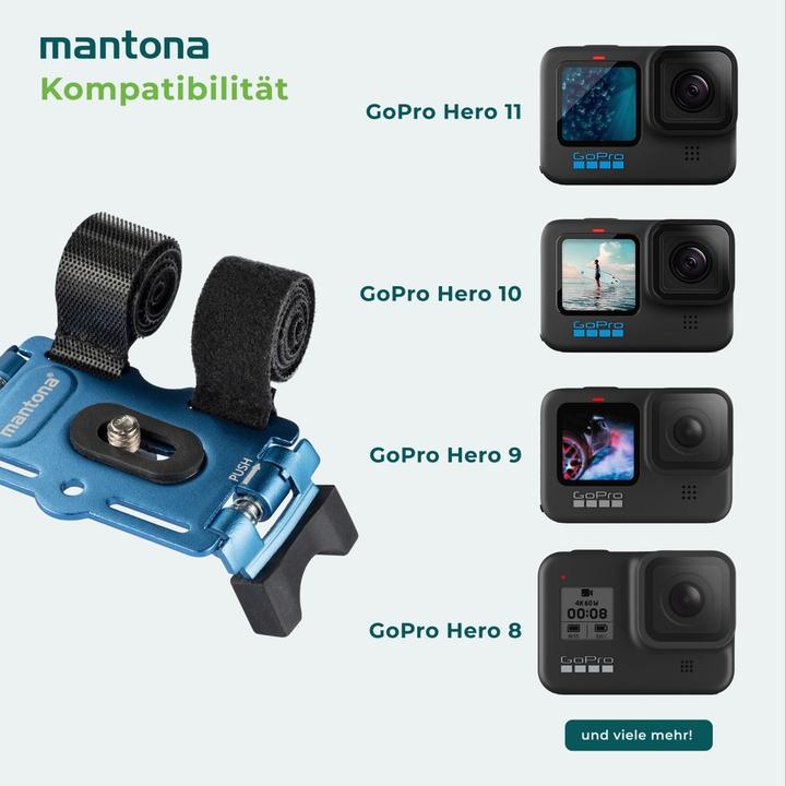 Actual product image mantona Bicycle attachment 1/4 inch blue ALU