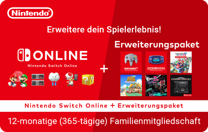 Produktbild Nintendo Switch Online 12 months plus Expansion Pack (Family) Digital Code (12 Monate)