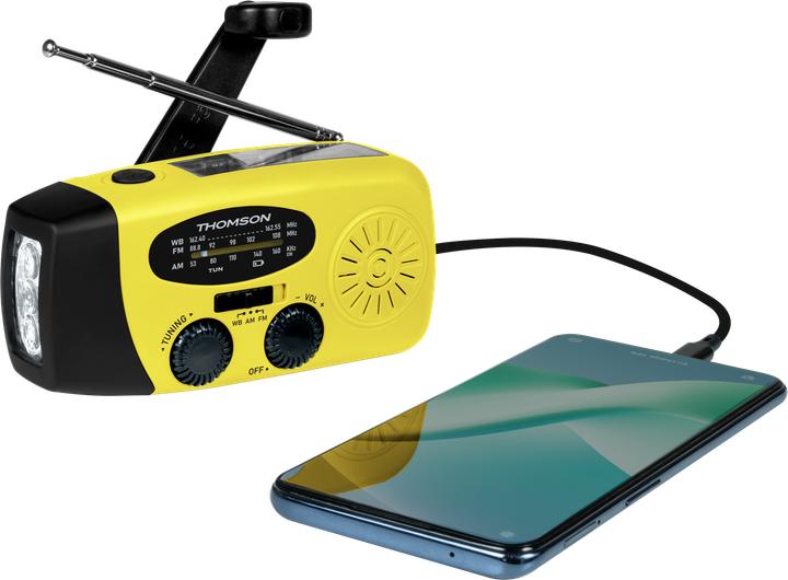 Actual product image Thomson Emergency Hand Crank Radio - Yellow (AM, FM)