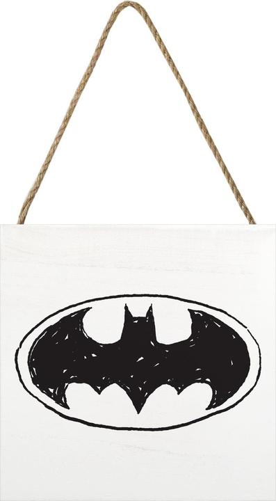Actual product image Batman Funny sketch logo wooden block (20 x 20 cm)