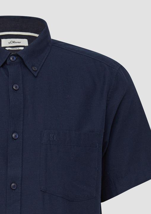 Immagine prodotto s.Oliver Hemd Regular Fit: Kurzarm-Hemd aus Lyocellmix mit Button-Down-Kragen (L, M)