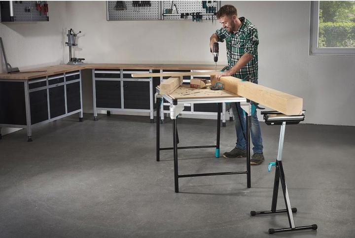 Actual product image wolfcraft 1 multifunctional support and roller stand (30 cm, 30 cm)