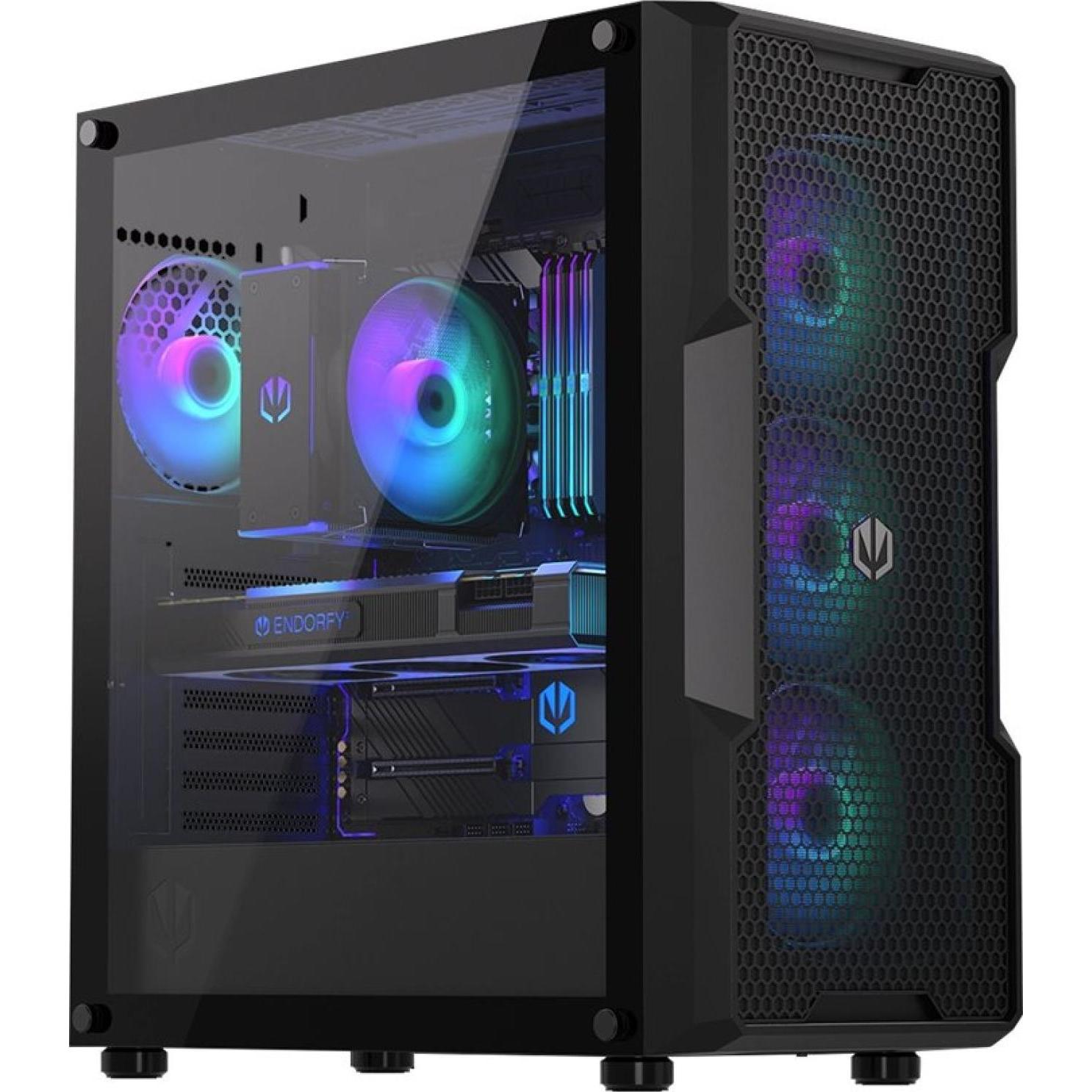 Endorfy Regnum 400 Argb-Gehäuse (ATX, Mini-ITX), PC Gehäuse, Schwarz