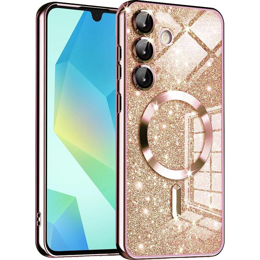 Techsuit - Luxury Glitter MagSafe - Samsung Galaxy A16 4G / A16 5G - Rose Gold (Samsung Galaxy A16 5G, Samsung Galaxy A16), Cover smartphone, Rosa