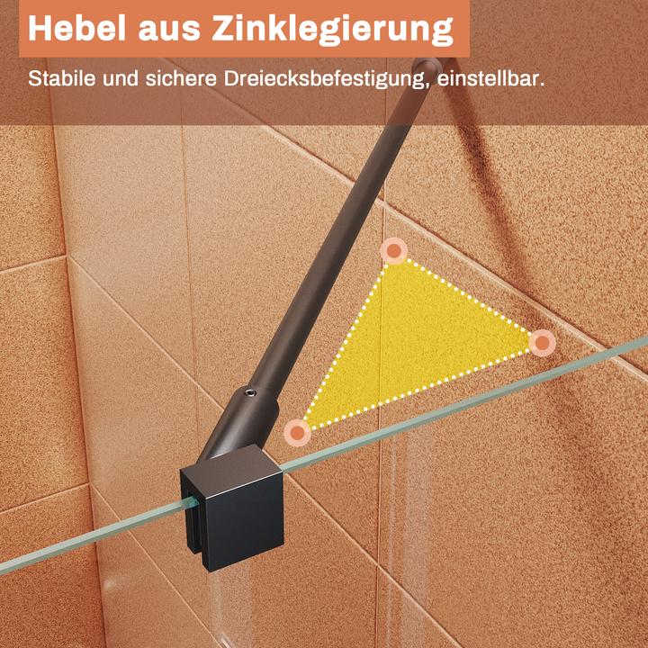Actual product image SONNI Duschkabine mit Eckeinstieg, 120 x 120 cm, schwarze Dusche, Höhe 195 cm, mit Schwingtüren 6 mm (120 cm, 120 cm, 195 cm)