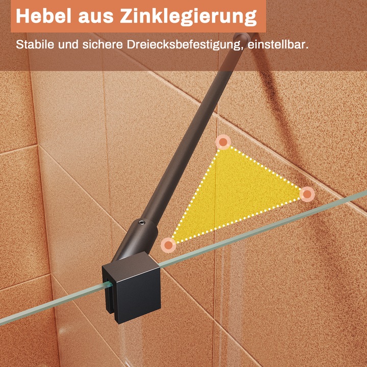 Produktbild SONNI Duschkabine mit Eckeinstieg, 80 x 120 cm, schwarze Dusche, Höhe 195 cm, mit Schwingtüren 6 mm (120 cm, 195 cm)