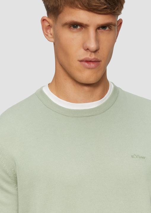 Produktbild S.Oliver Strickpullover Strickpullover mit Logo-Stickerei (XXL)