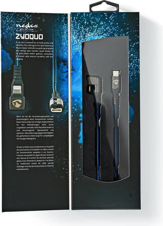 Produktbild Nedis USB-Kabel - Apple Lightning 8-Pin - USB-Typ-C ™ Stecker - Vernickelt - 1.00 m - rund - Gefloch (1 m, USB 2.0, 60 W)
