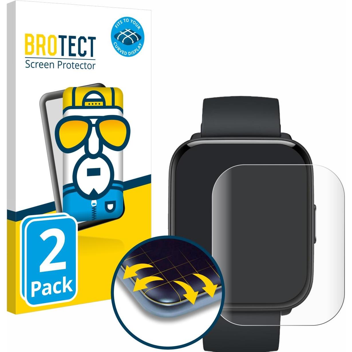 BROTECT Fullscreen Schutzfolie Displayschutz Folie Klar Transparent, Smartwatch Schutzfolie, Transparent