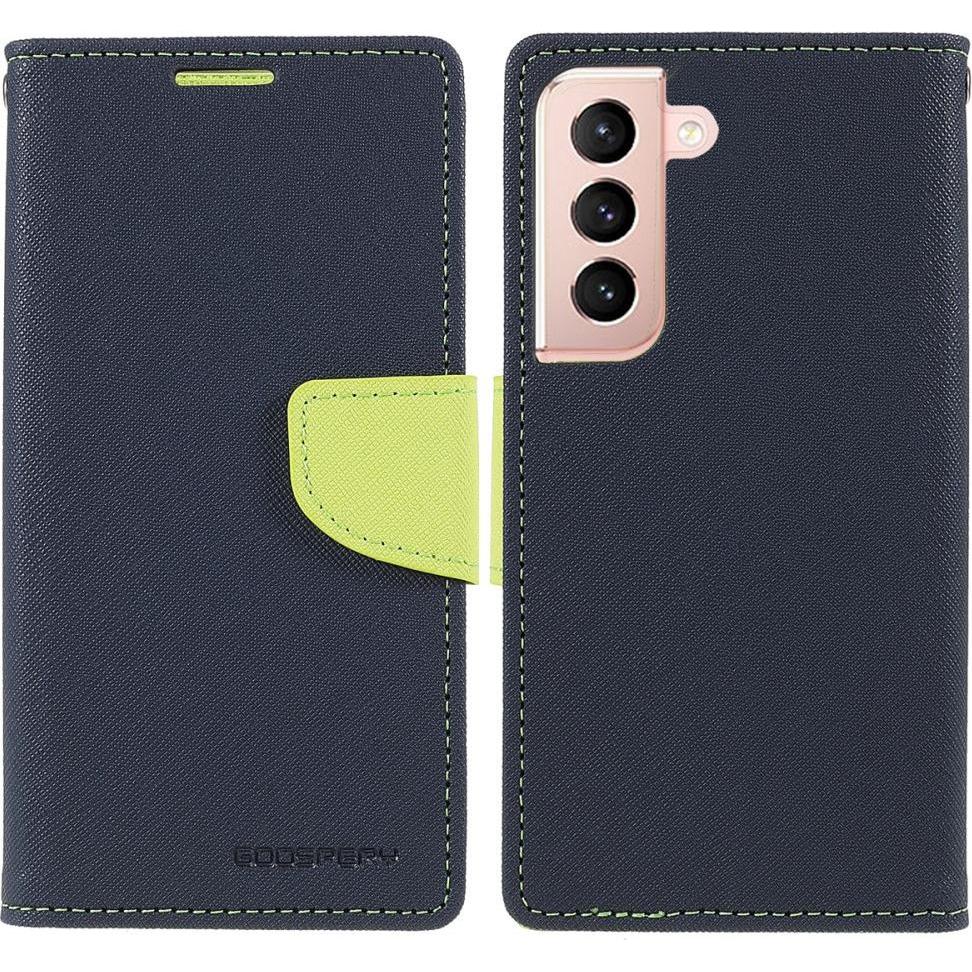Mercury Galaxy S22+ - Goospery Fancy Etui Hülle dunkelblau (Samsung Galaxy S22+), Smartphone Hülle, Blau