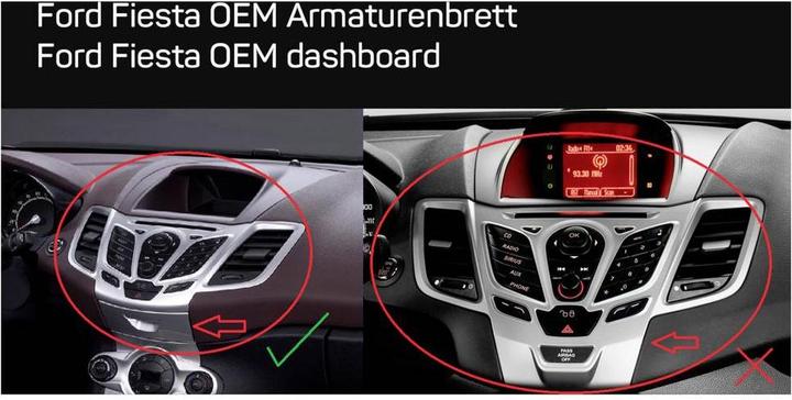 Actual product image ACV Panel Ford Fiesta met Multifunctioneel display 2008-2013 - Kleur: Zwart