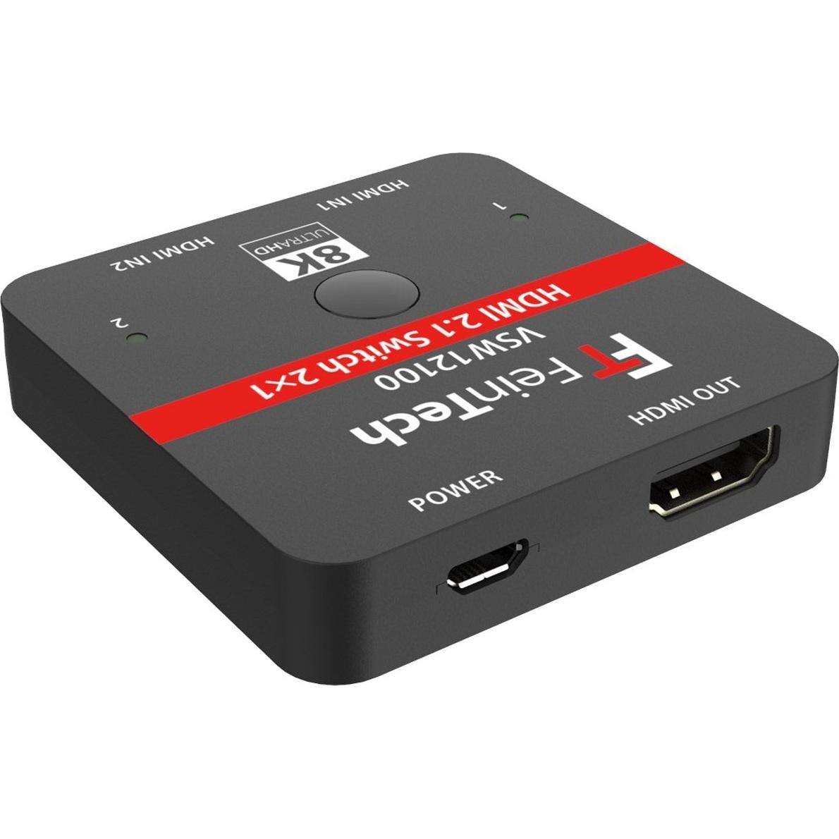 FeinTech VSW12100 HDMI 2.1 Switch 2 In 1 Out Auto-Switching, Switch Box