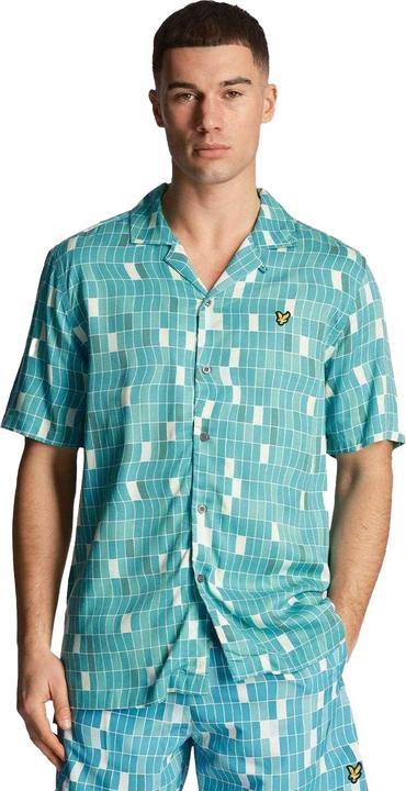 Actual product image Lyle and Scott Mens Pool Print Shirt (L)
