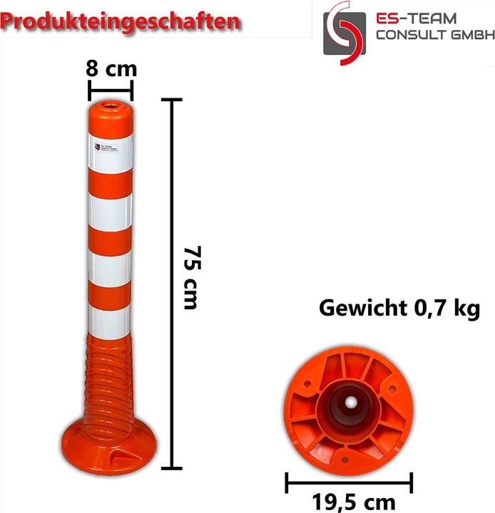 Produktbild UvV 2 Stueck Set Absperrpfosten Ecoline 75cm