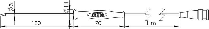 Actual product image Greisinger Pt1000 temperature probe GF 1T, 70°C to +250°C, 3mm (Tentacles)