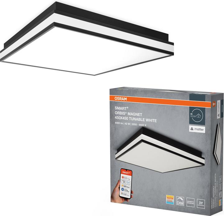 Produktbild Osram SMART+ Matter Magnet Black 450x450mm Tunable White (2500 lm)