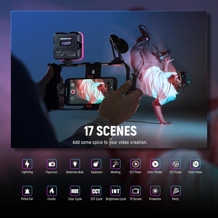 Actual product image Neewer 2 packs RGB62 app LED video light (Video light)