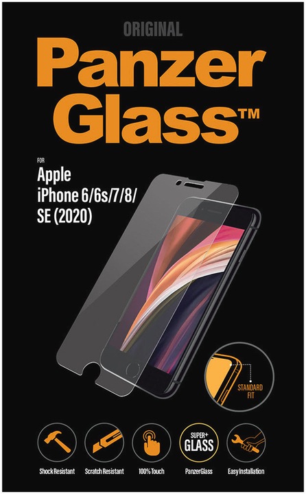 Produktbild PanzerGlass Standard Fit (1 Stück, Apple iPhone 6, Apple iPhone 6s, Apple iPhone 7, Apple iPhone 8, Apple iPhone SE (2nd Gen), Apple iPhone SE (3rd Gen))