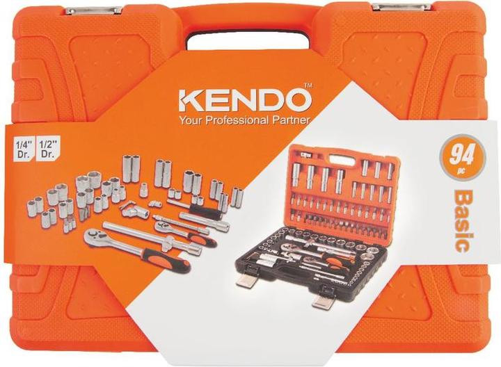 Actual product image Kendo Socket spanner set 1/2" + 1/4" 94-piece