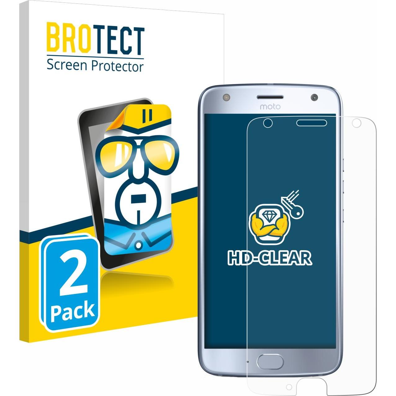 BROTECT Schutzfolie Displayschutz Displayschutzfolie Folie Klar Transparent (2 Stück, Motorola Moto X4), Smartphone Schu...