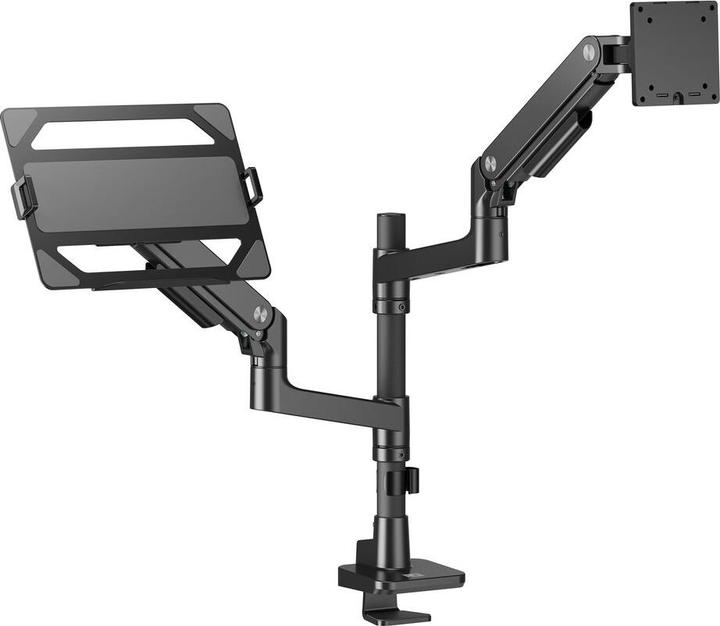 Image du produit ACT Bras simple pour écran et ordinateur portable Office premium, avec vérin à gaz, monté sur pied (Tables, 49")