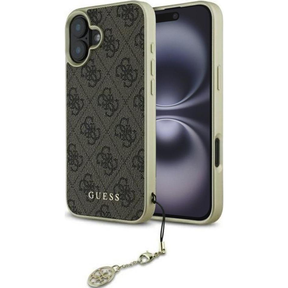 Guess GUHCP16MGF4GBR iPhone 16 Plus 6.7" brązowy/brown hardcase 4G Charms Collection, Handykette, Braun