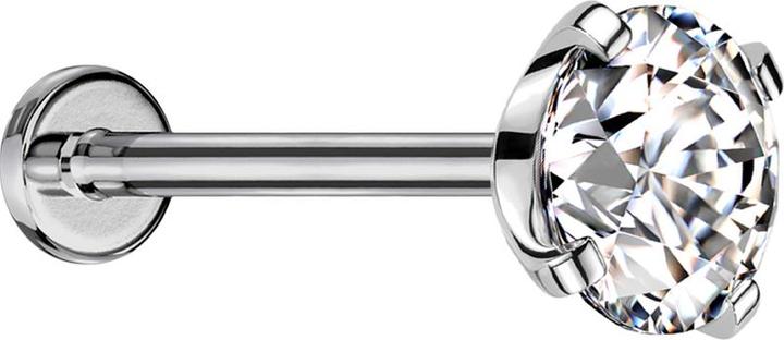 Immagine prodotto Star Piercing Labret Micro Threadless argento con set di cristalli argento (senza ottone, Titanio)