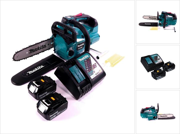 Image du produit Makita DUC 256 RM Tronçonneuse sans fil 36 V ( 2x 18 V ) Brushless 25 cm + 2x batterie 4,0 Ah + chargeur (Tronçonneuse à batterie)