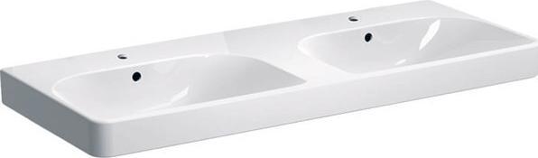 Actual product image Geberit Washbasin Smyle Square 120 cm white with 2 tap holes with coating 500223018 (480 mm, 1200 mm)