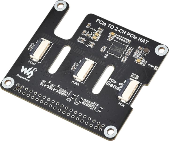 Produktbild WaveShare PCIe auf 2-CH PCIe HAT Adapter für Raspberry Pi 5