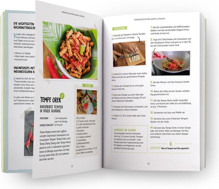 Produktbild Indonesien Kochbuch: 38 indonesische Rezepte (Authentische Indonesische Küche mit einfachen (Deutsch, Sanita Sijecic, Simon Sitanggang, Melissa Schumacher, Pia Himmelein, Sebastian Würfel, 2021)