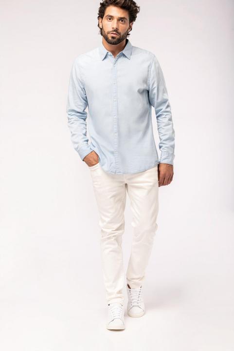 Actual product image Kariban Eco-friendly washed cotton twill shirt (S)