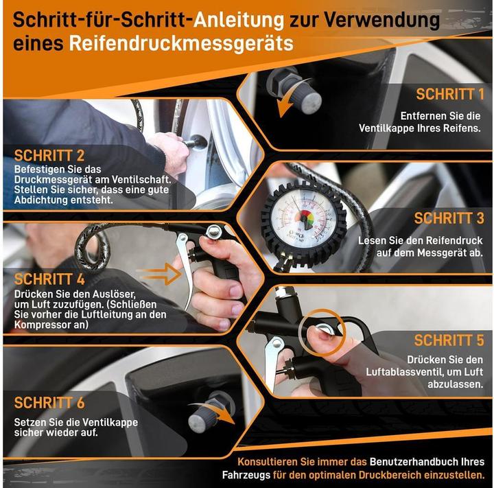 Produktbild Hardtwerk Druckluft-Reifenfüllmesser Messbereich: 012 bar