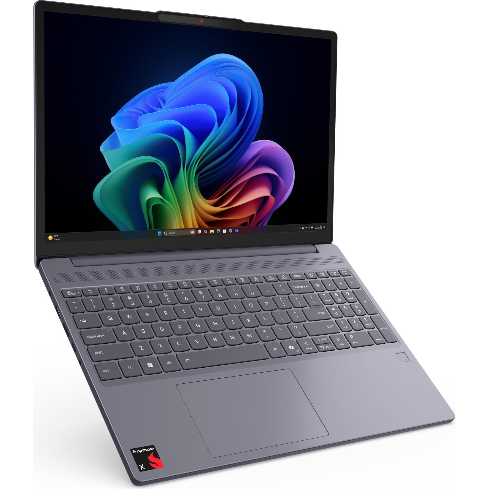 Lenovo IdeaPad Slim 3 (15.10", 1000 GB, 24 GB, DE, Snapdragon X X1-26-100), Notebook, Grau