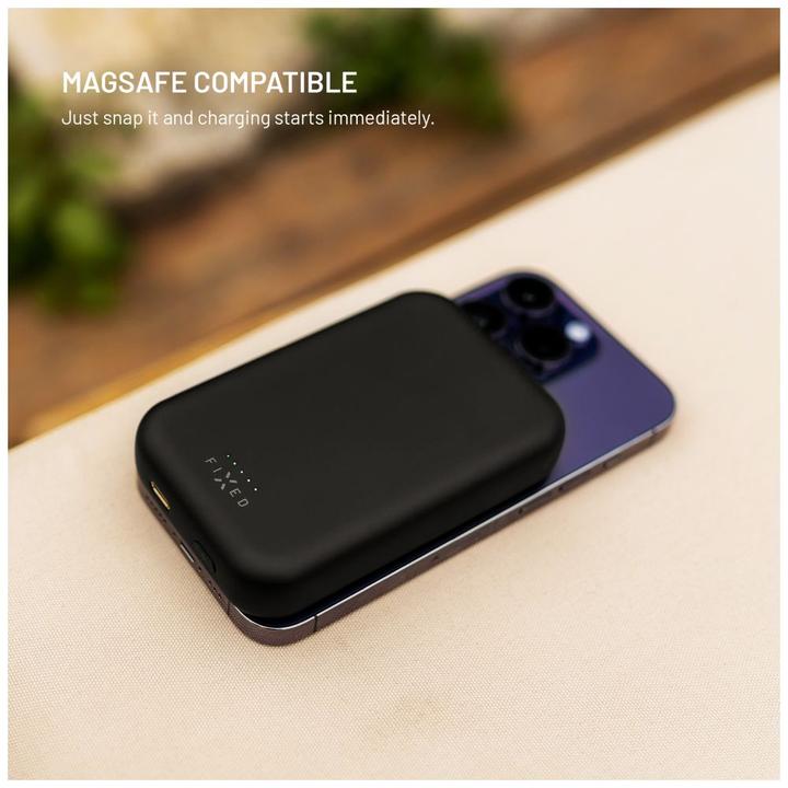 Produktbild Fixed MagZen Trådløs PD 20W Power Bank 10.000 mAh Sort Powerbank - Sort - 10000 mAh (10000 mAh, 20 W, 37 Wh)