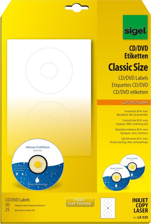Immagine prodotto Sigel Etichette CD/DVD