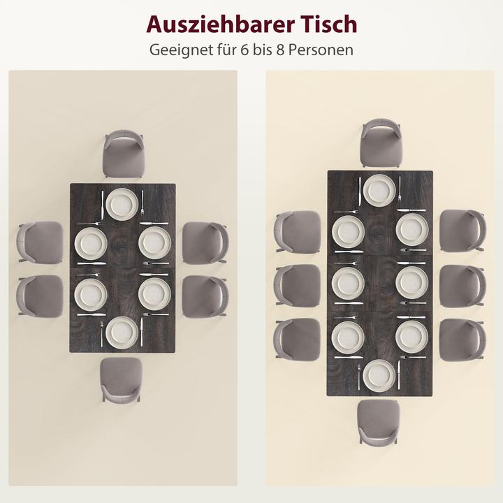 Produktbild Homcom Esstisch MDF, Stahl Grau