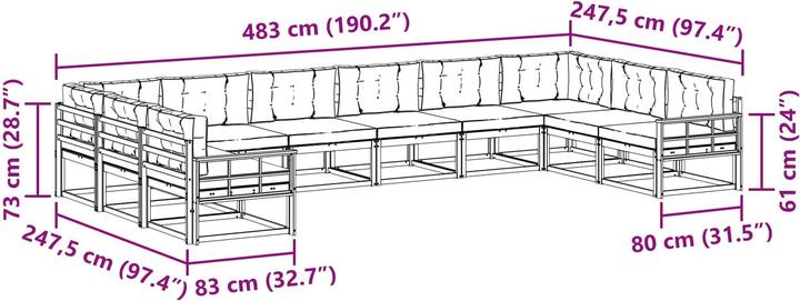 Produktbild vidaXL Outdoor-Sofa