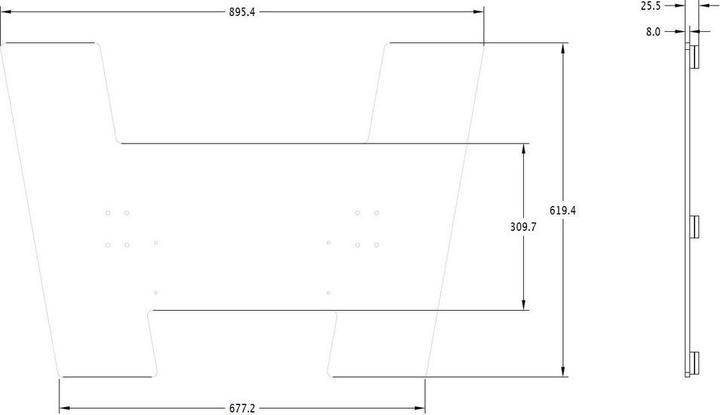 Actual product image Multibrackets Stand electr, -90", max 60 kg, white (60 kg, 37" - 90")